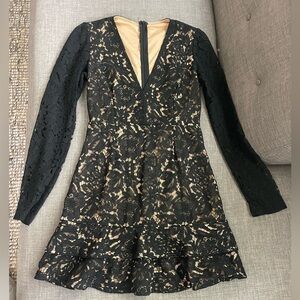 LuLus mini lace dress with v-neck